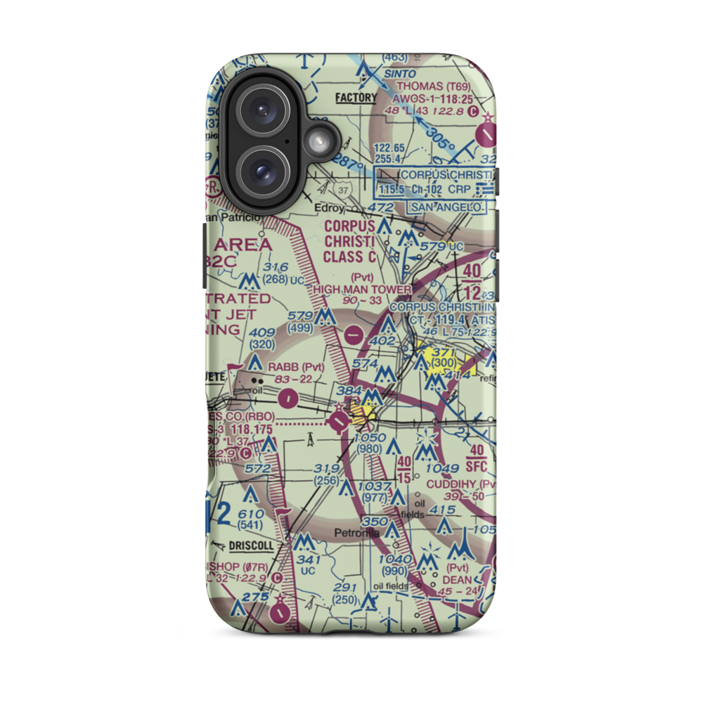 High Man Tower Airstrip (TE62) VFR Sectional  Tough iPhone Case iPhone 16 Plus model shown