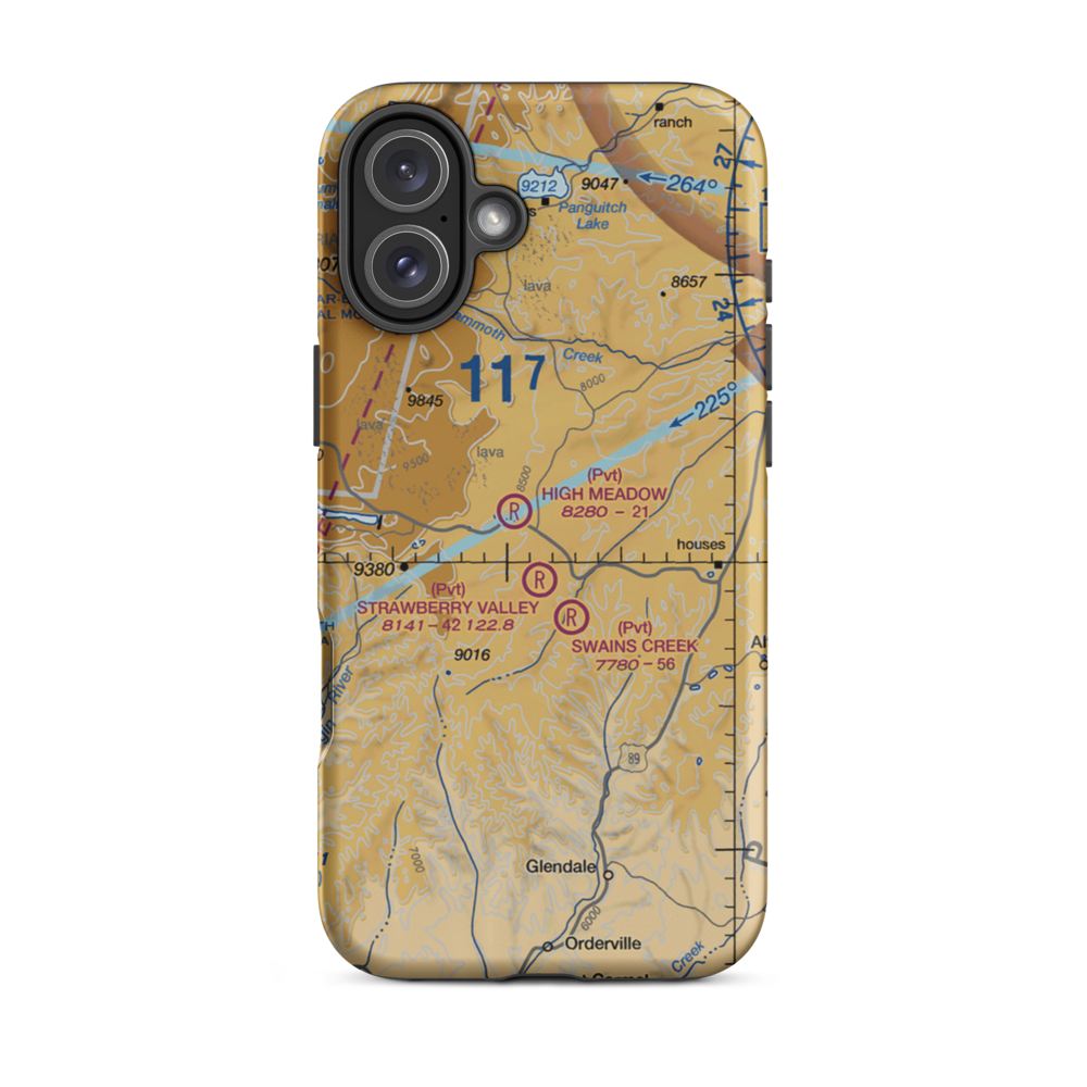 High Meadow Ranch Airport (2UT2) VFR Sectional  Tough iPhone Case iPhone 16 Plus model shown