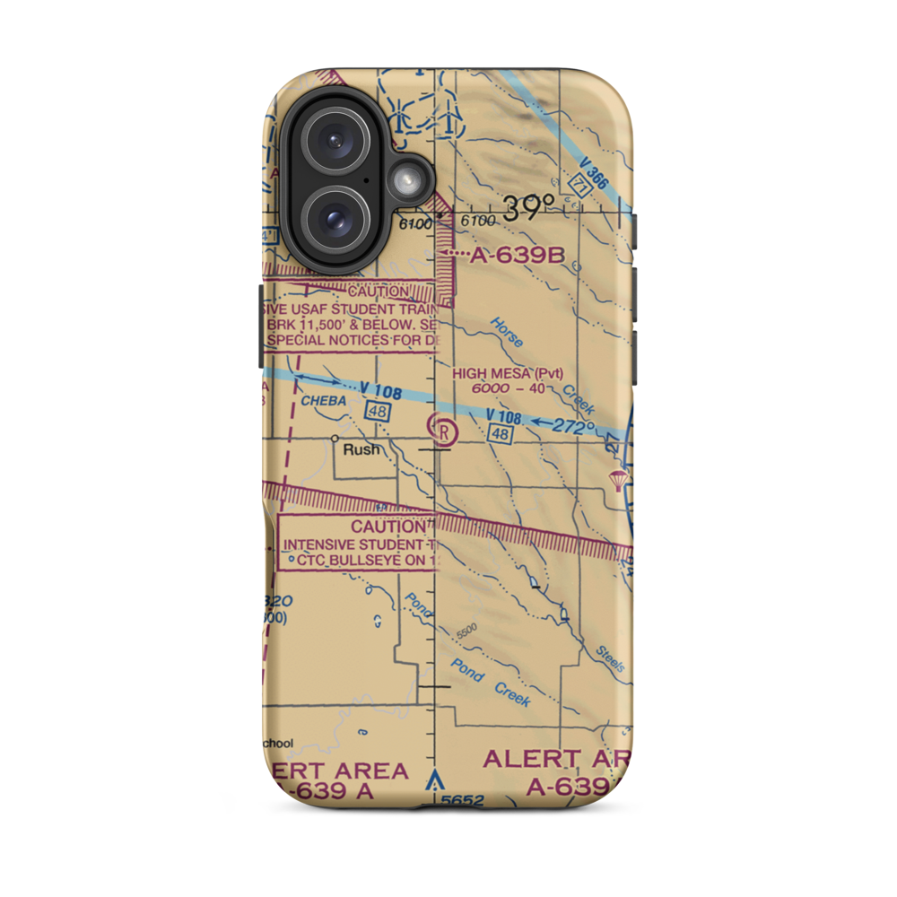 High Mesa Airport (23CO) VFR Sectional  Tough iPhone Case iPhone 16 Plus model shown