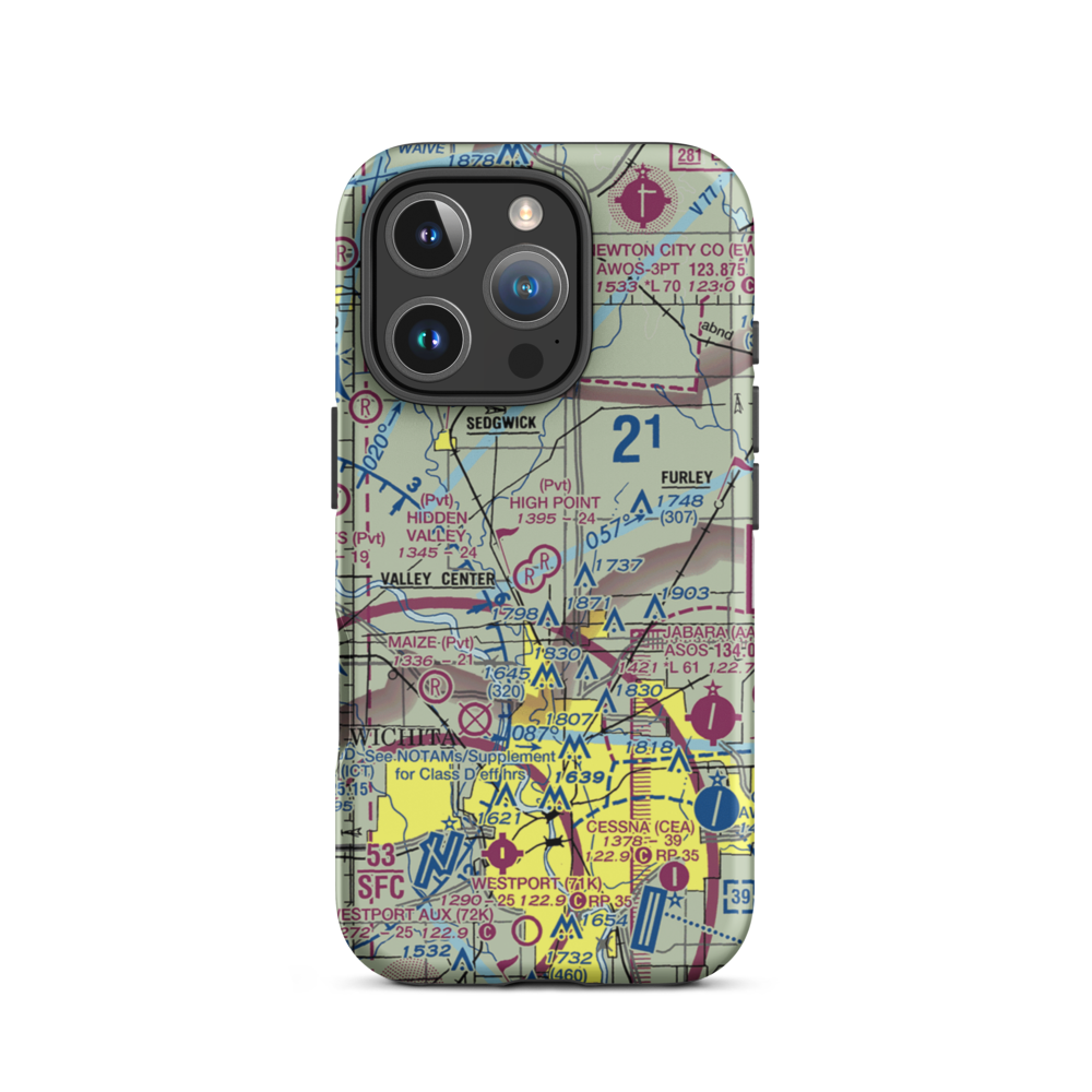 High Point Airport (3KS5) VFR Sectional  Tough iPhone Case iPhone 16 Pro model shown