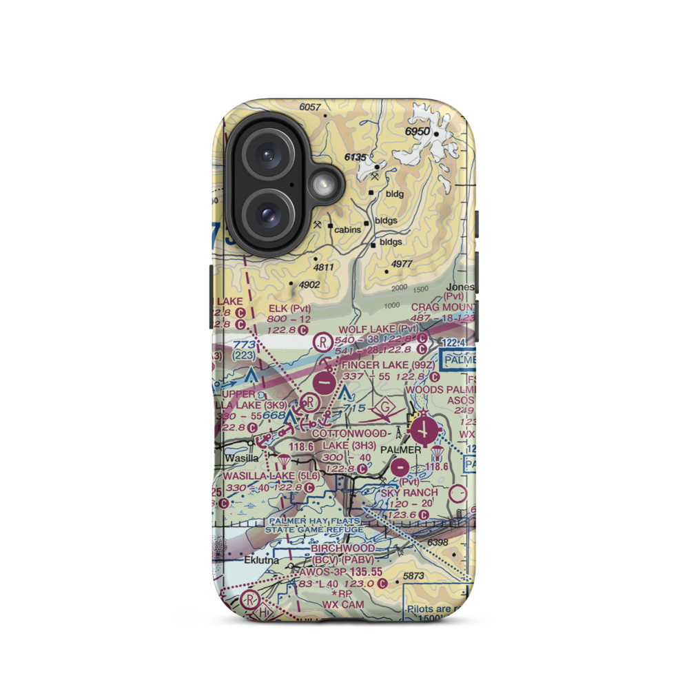 High Ridge Association Airport (97AK) VFR Sectional  Tough iPhone Case iPhone 16 model shown