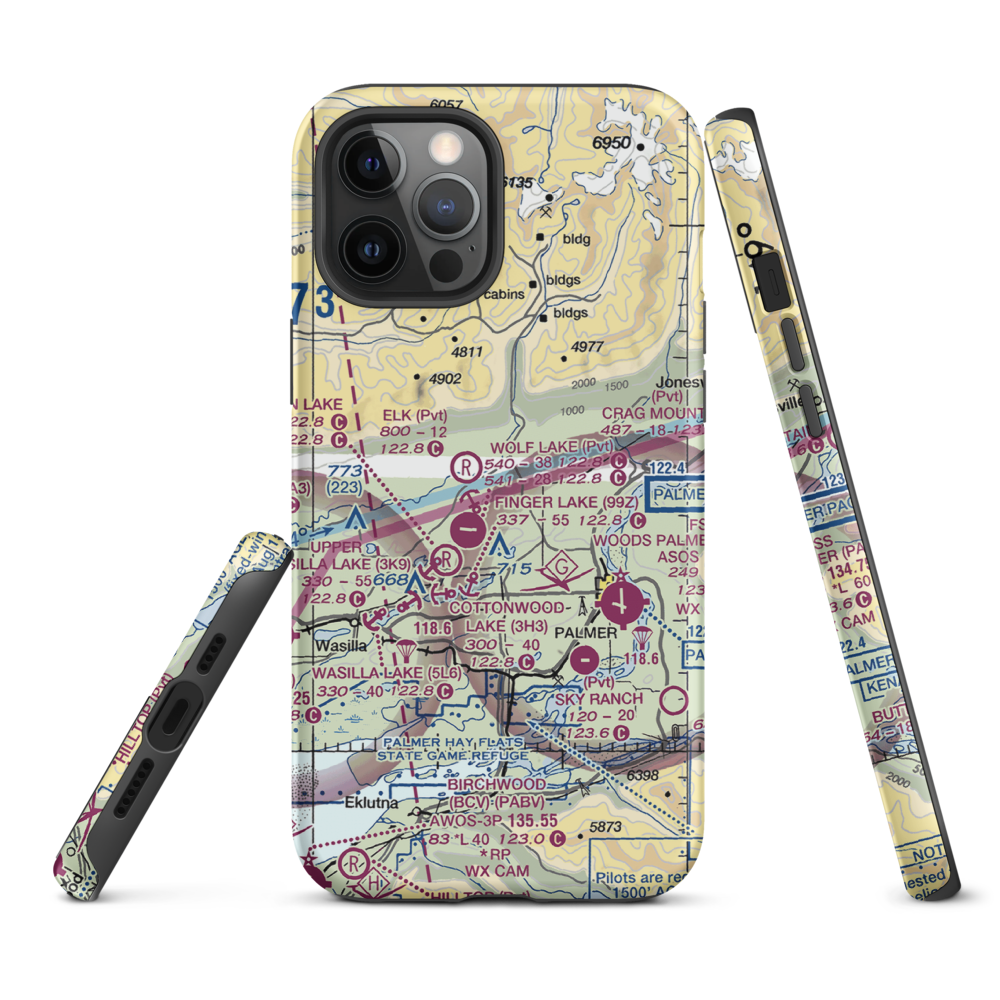 High Ridge Association Airport (97AK) VFR Sectional  Tough iPhone Case iPhone 12 Pro Max model shown