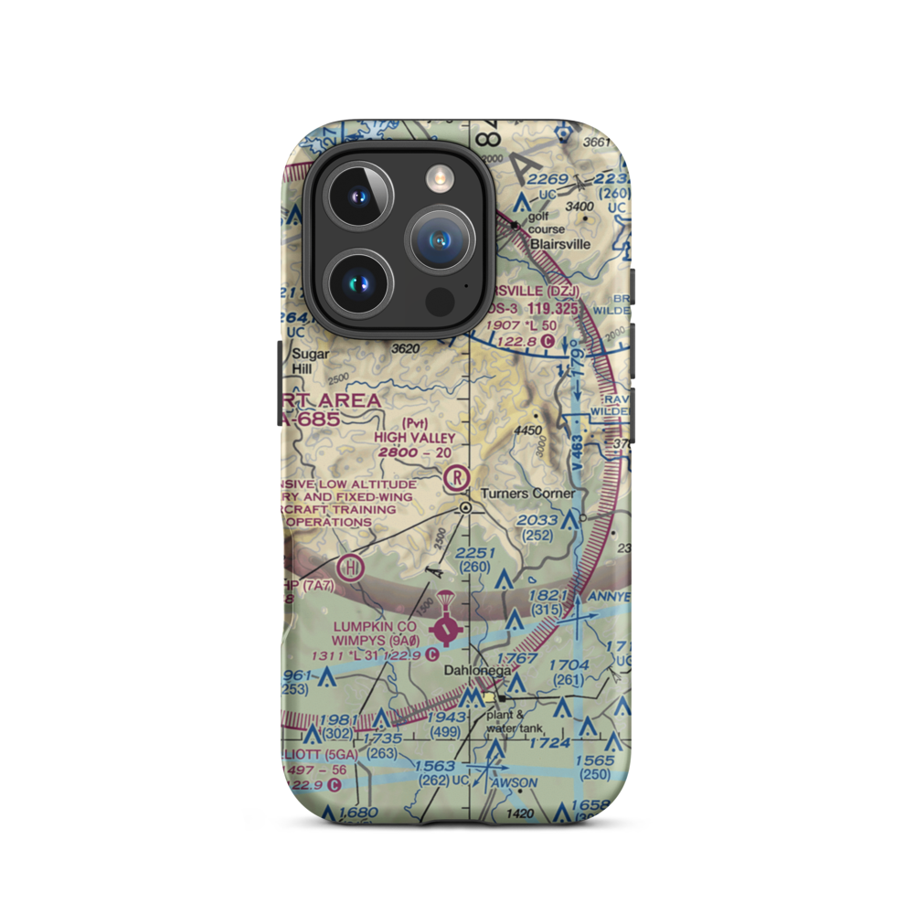 High Valley Airpark (GA87) VFR Sectional  Tough iPhone Case iPhone 16 Pro model shown