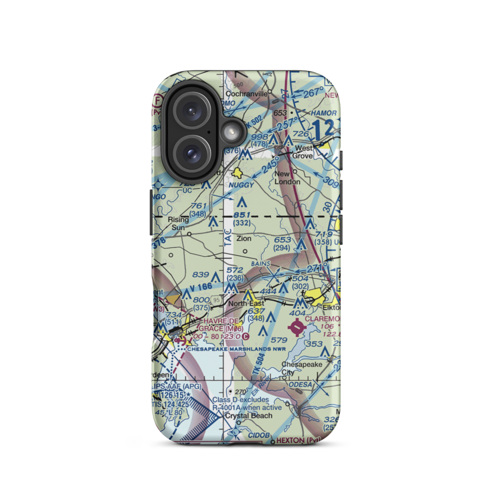 High Valley Airport (16MD) VFR Sectional  Tough iPhone Case iPhone 16 model shown