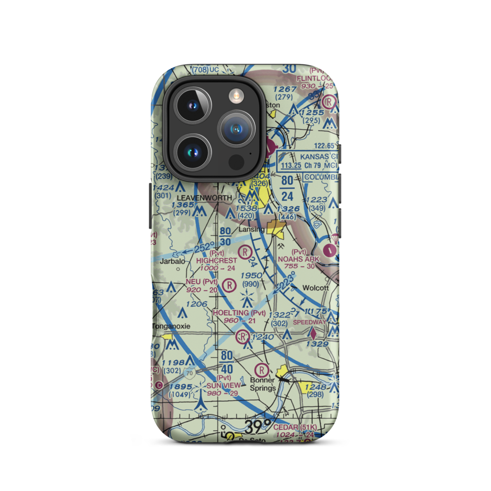 Highcrest Air Park (SN83) VFR Sectional  Tough iPhone Case iPhone 16 Pro model shown