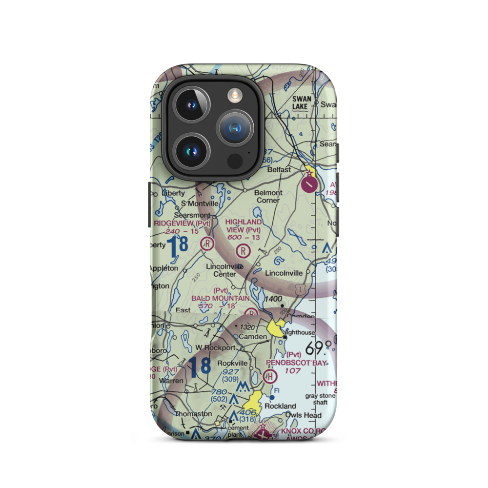 HIghland View Field (55ME) VFR Sectional  Tough iPhone Case iPhone 16 Pro model shown
