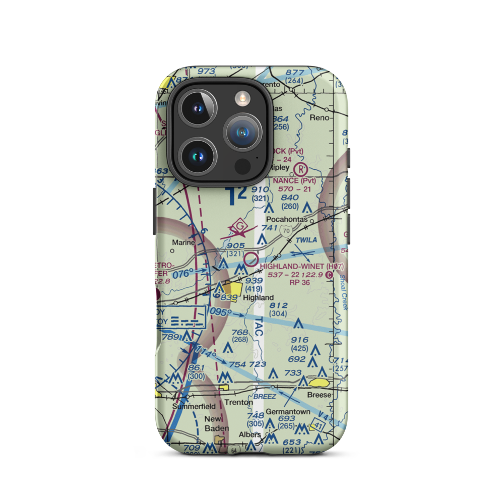 Highland-Winet Airport (H07) VFR Sectional  Tough iPhone Case iPhone 16 Pro model shown