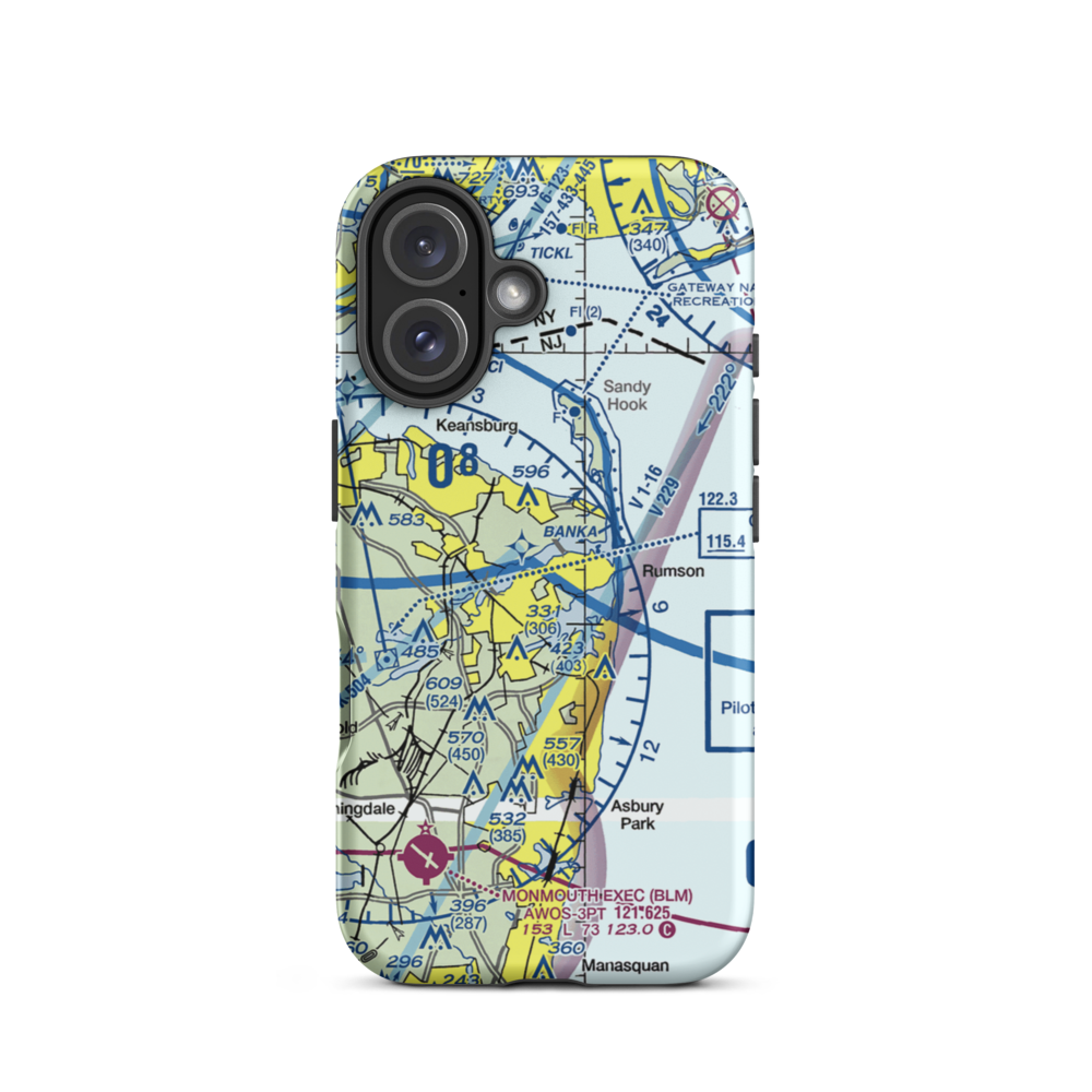 Highlands Seaplane Base (44NJ) VFR Sectional  Tough iPhone Case iPhone 16 model shown