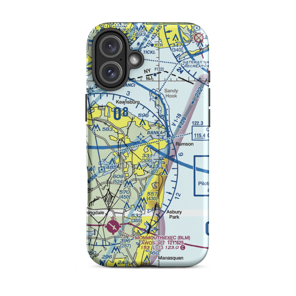 Highlands Seaplane Base (44NJ) VFR Sectional  Tough iPhone Case iPhone 16 Plus model shown