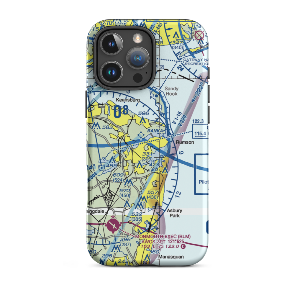 Highlands Seaplane Base (44NJ) VFR Sectional  Tough iPhone Case iPhone 16 Pro Max model shown
