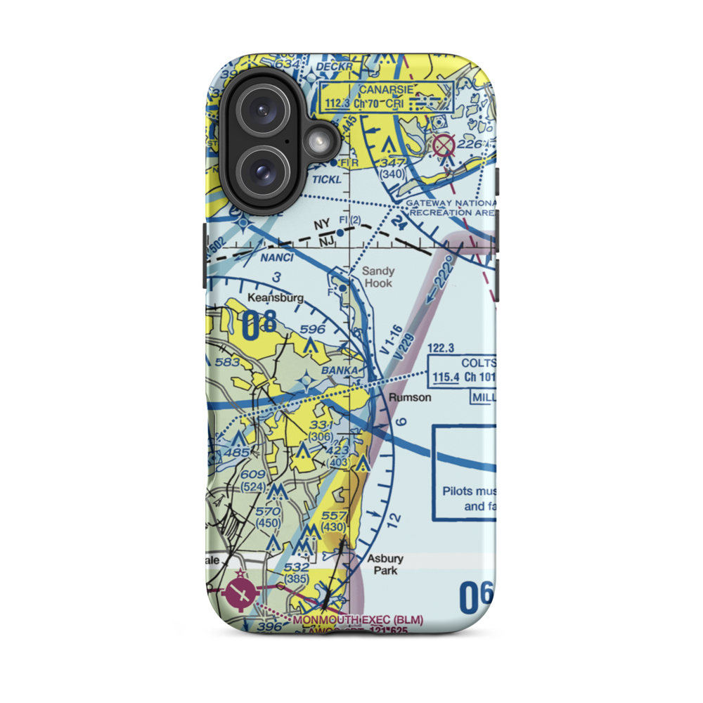 Highlands Seaplane Base (54NJ) VFR Sectional  Tough iPhone Case iPhone 16 Plus model shown