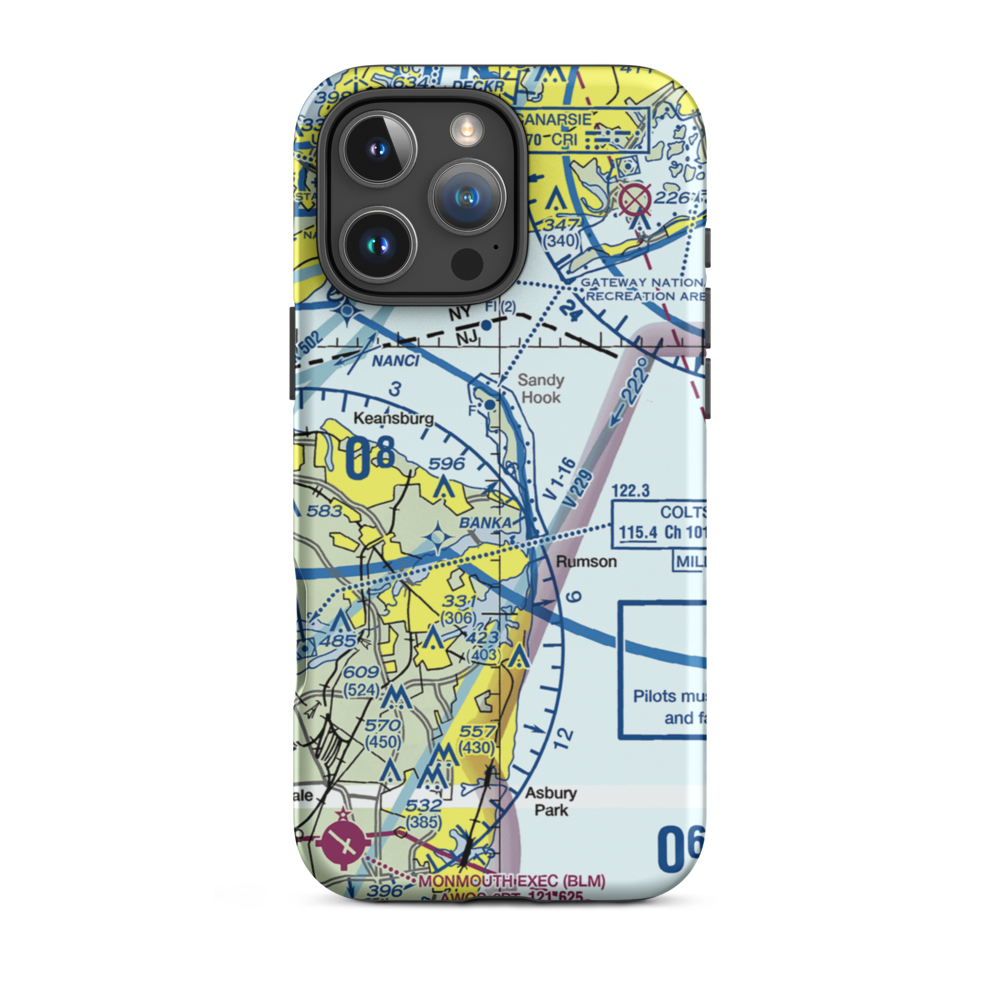 Highlands Seaplane Base (54NJ) VFR Sectional  Tough iPhone Case iPhone 16 Pro Max model shown