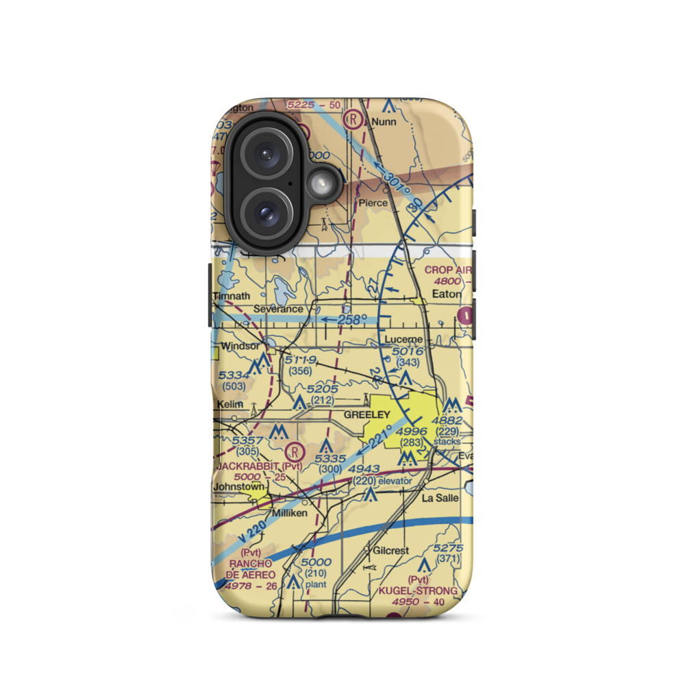 Highline Farm Airstrip (67CO) VFR Sectional  Tough iPhone Case iPhone 16 model shown