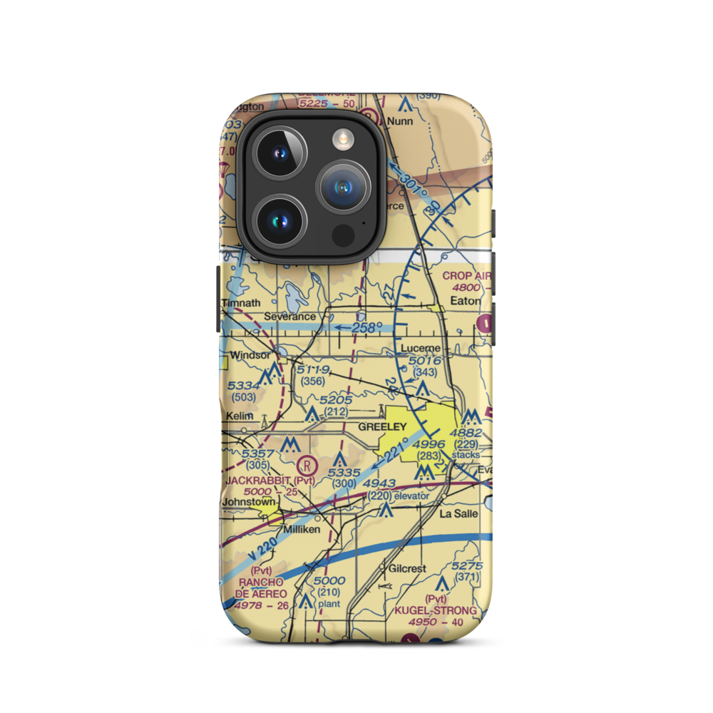 Highline Farm Airstrip (67CO) VFR Sectional  Tough iPhone Case iPhone 16 Pro model shown