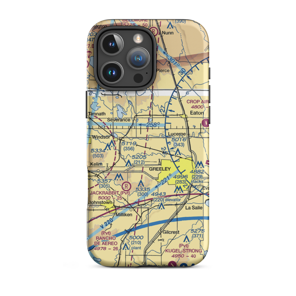 Highline Farm Airstrip (67CO) VFR Sectional  Tough iPhone Case iPhone 16 Pro Max model shown
