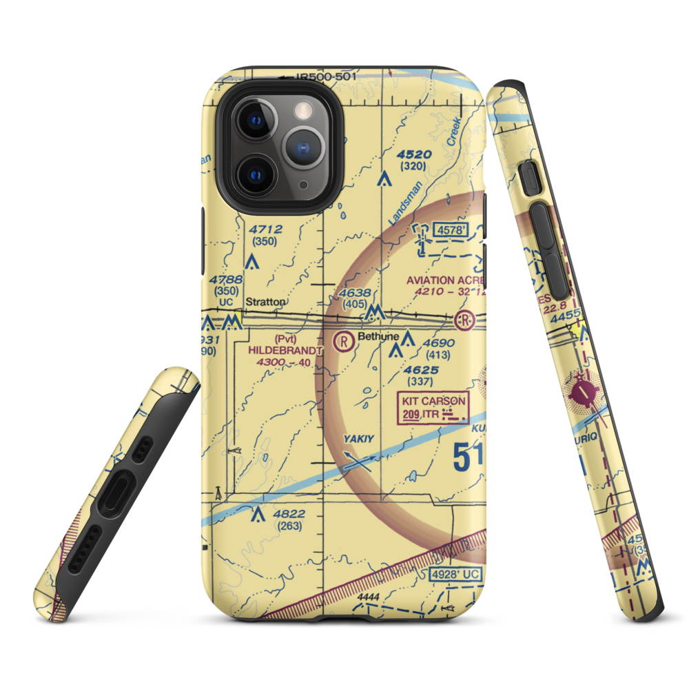 Hildebrandt Airport (CO22) VFR Sectional  Tough iPhone Case iPhone 11 Pro model shown