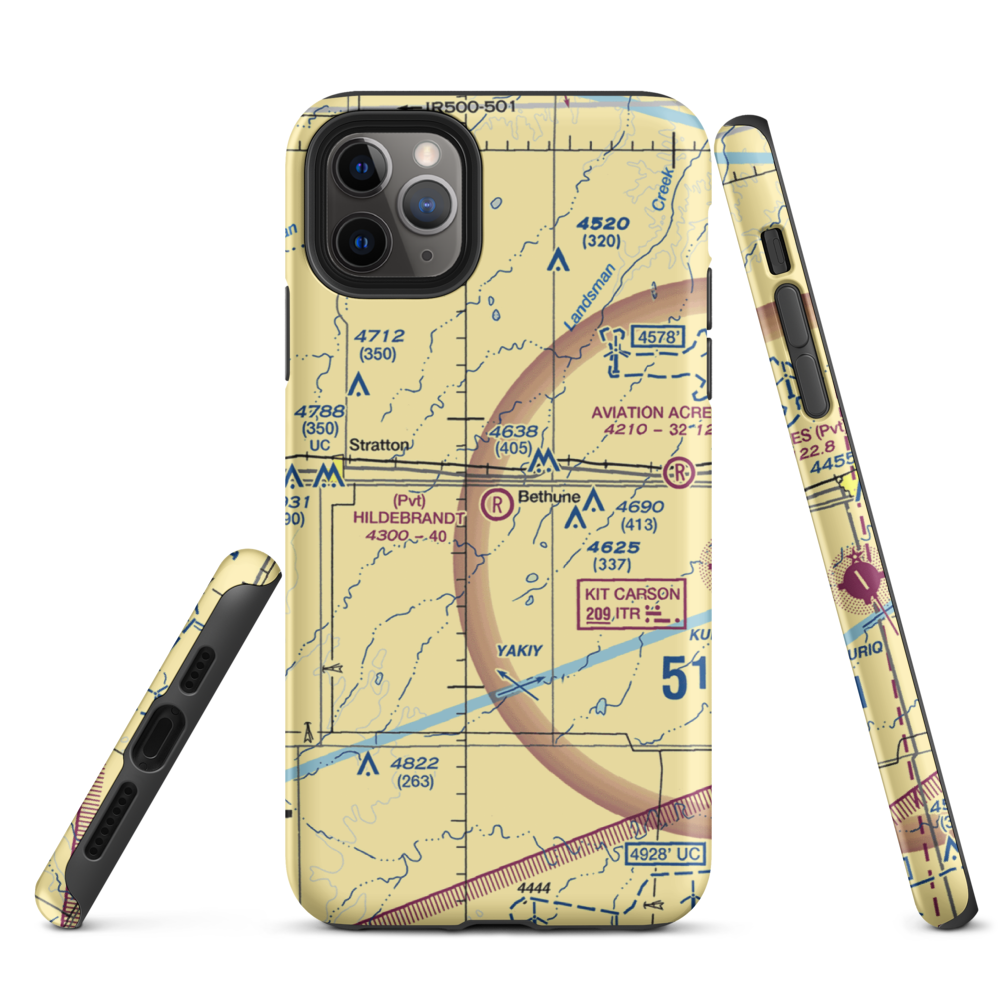 Hildebrandt Airport (CO22) VFR Sectional  Tough iPhone Case iPhone 11 Pro Max model shown