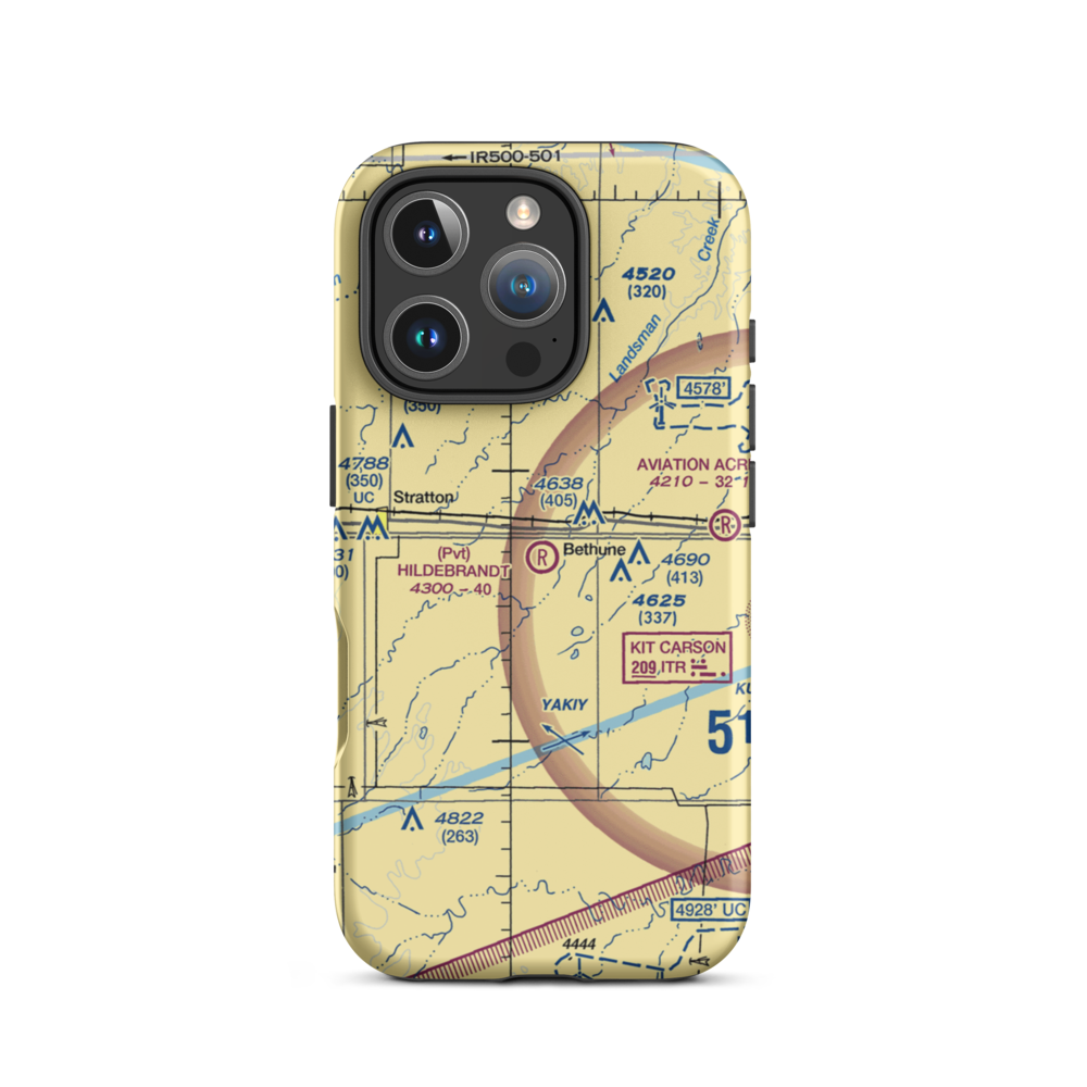 Hildebrandt Airport (CO22) VFR Sectional  Tough iPhone Case iPhone 16 Pro model shown