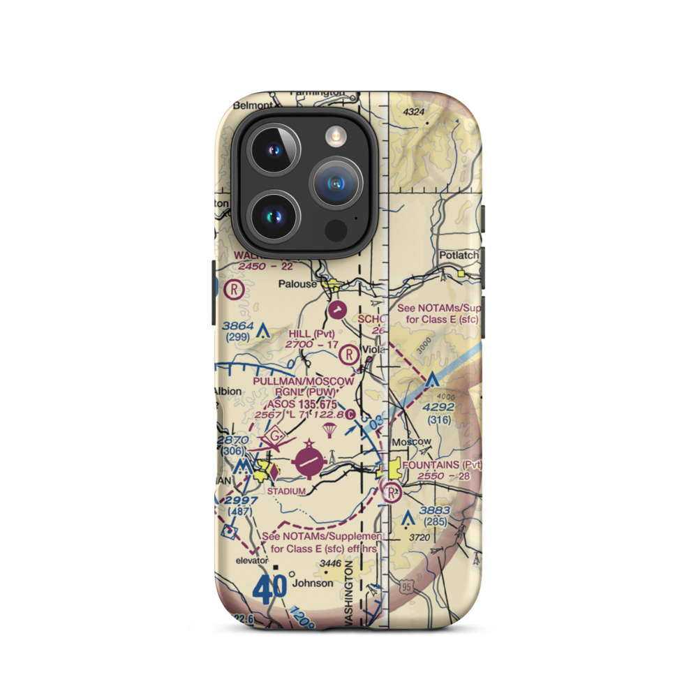 Hill Airport (WT88) VFR Sectional  Tough iPhone Case iPhone 16 Pro model shown