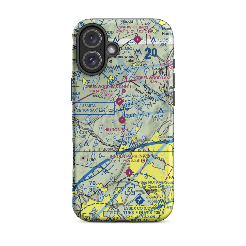 Hill Top Airport (JY43) VFR Sectional  Tough iPhone Case iPhone 16 Plus model shown