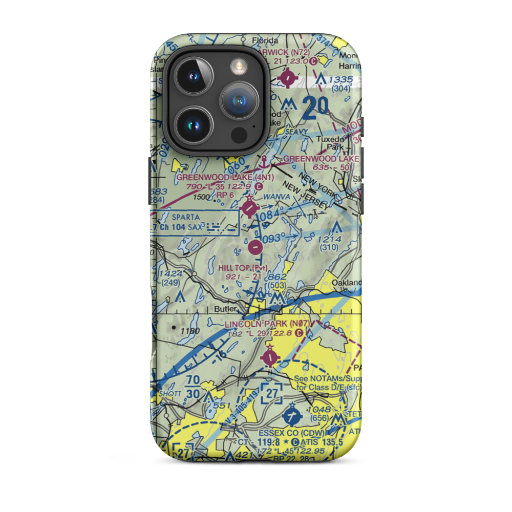 Hill Top Airport (JY43) VFR Sectional  Tough iPhone Case iPhone 16 Pro Max model shown