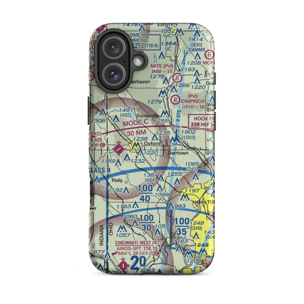 Hillcrest Airport (OI26) VFR Sectional  Tough iPhone Case iPhone 16 Plus model shown