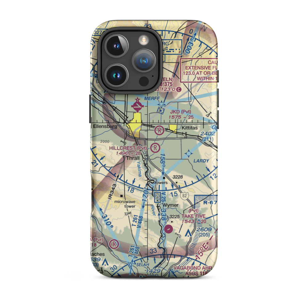 Hillcrest Farms Airport (WT01) VFR Sectional  Tough iPhone Case iPhone 16 Pro Max model shown