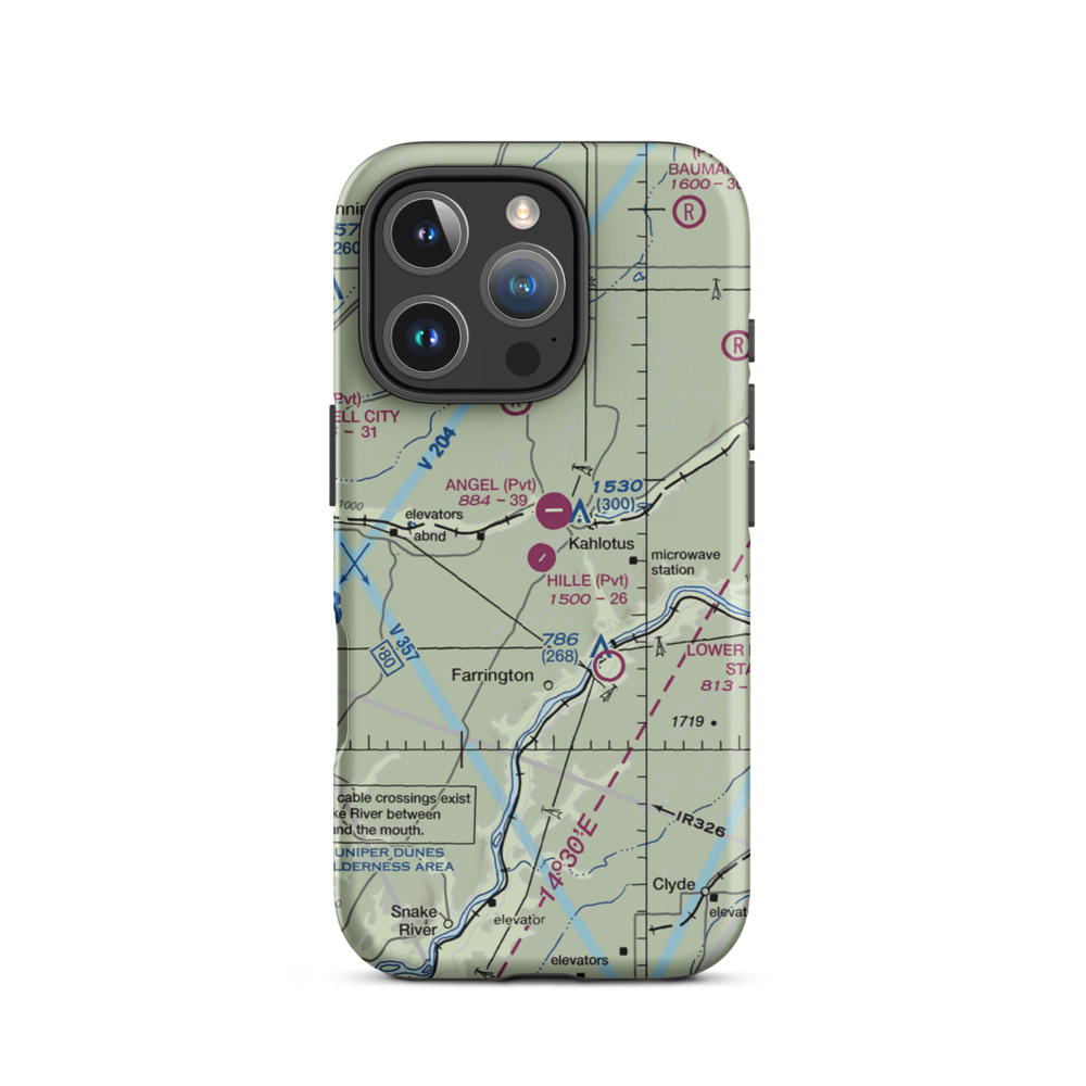 Hille-Kimp Airstrip (4WA6) VFR Sectional  Tough iPhone Case iPhone 16 Pro model shown