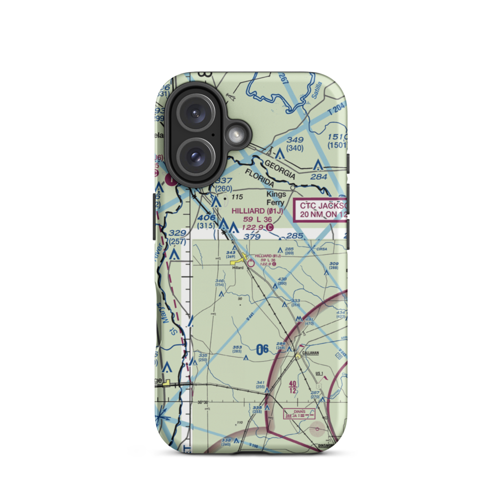 Hilliard Airpark (01J) VFR Sectional  Tough iPhone Case iPhone 16 model shown