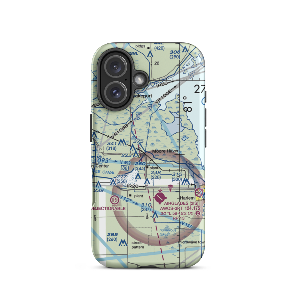 Hilliard's Private Airport (FD96) VFR Sectional  Tough iPhone Case iPhone 16 model shown