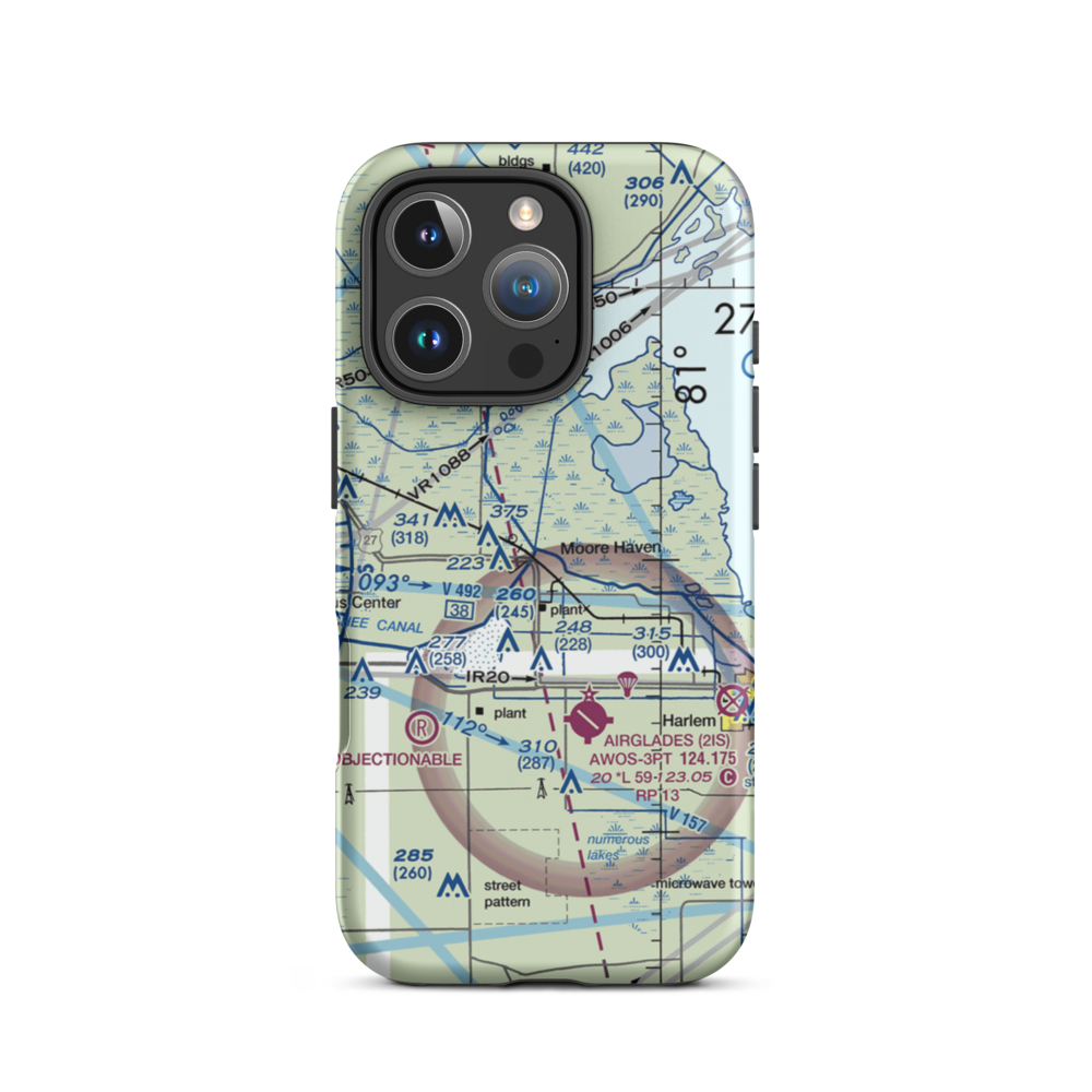 Hilliard's Private Airport (FD96) VFR Sectional  Tough iPhone Case iPhone 16 Pro model shown