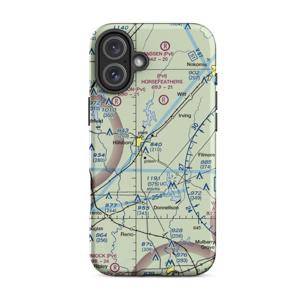 Hillsboro Municipal Airport (3K4) VFR Sectional  Tough iPhone Case iPhone 16 Plus model shown
