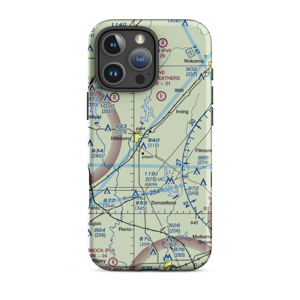 Hillsboro Municipal Airport (3K4) VFR Sectional  Tough iPhone Case iPhone 16 Pro Max model shown