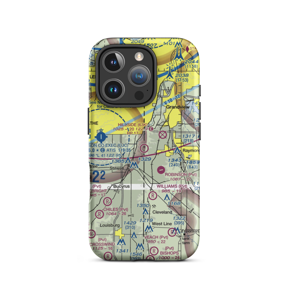 Hillside Airport (63K) VFR Sectional  Tough iPhone Case iPhone 16 Pro model shown