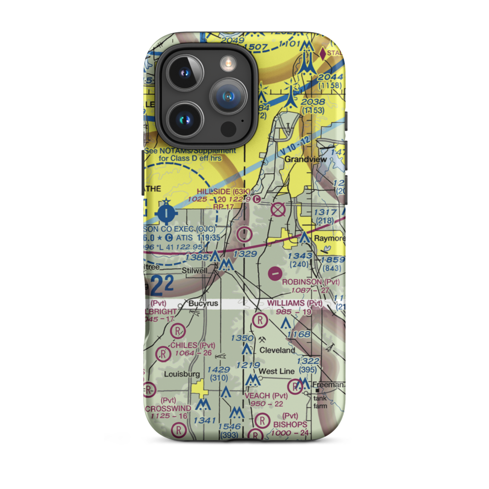 Hillside Airport (63K) VFR Sectional  Tough iPhone Case iPhone 16 Pro Max model shown