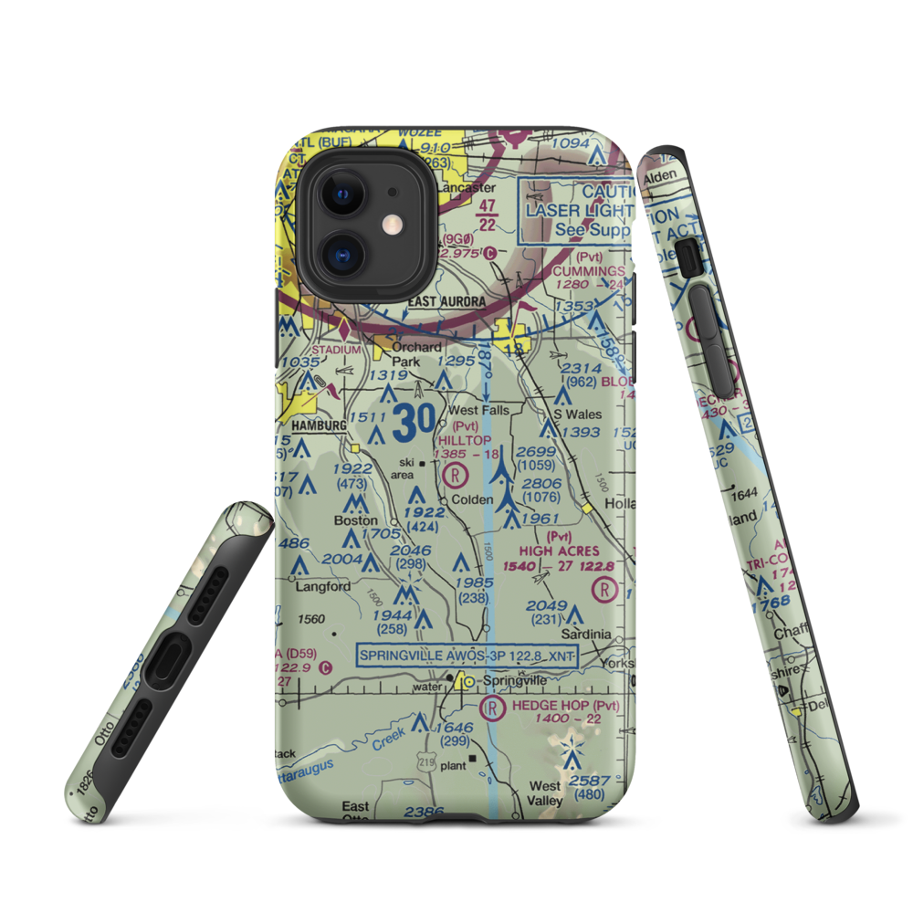Hilltop Airport (3NY9) VFR Sectional  Tough iPhone Case iPhone 11 model shown