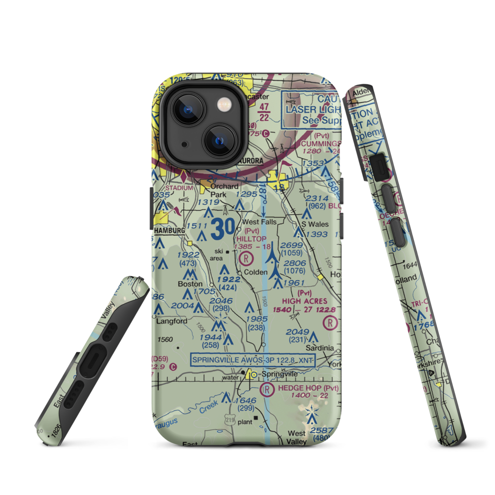 Hilltop Airport (3NY9) VFR Sectional  Tough iPhone Case iPhone 14 model shown