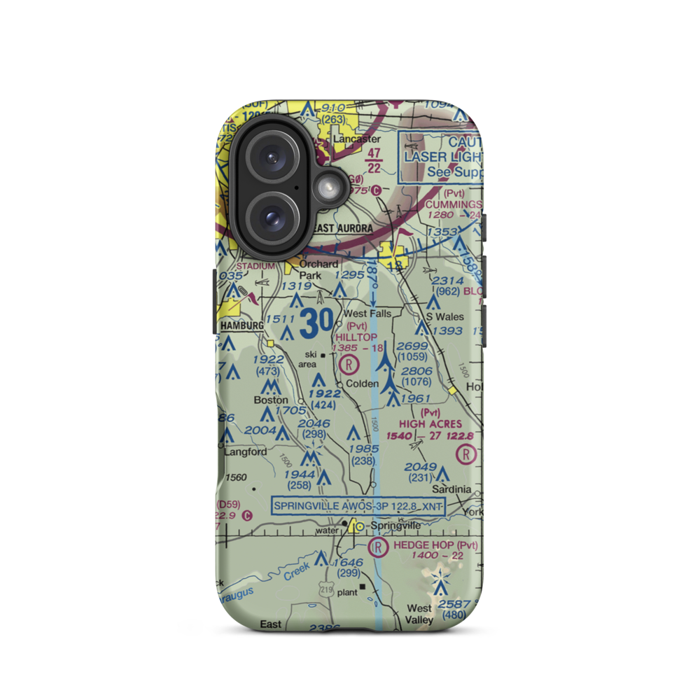 Hilltop Airport (3NY9) VFR Sectional  Tough iPhone Case iPhone 16 model shown