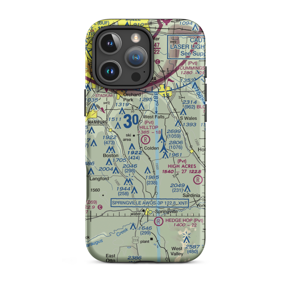 Hilltop Airport (3NY9) VFR Sectional  Tough iPhone Case iPhone 16 Pro Max model shown