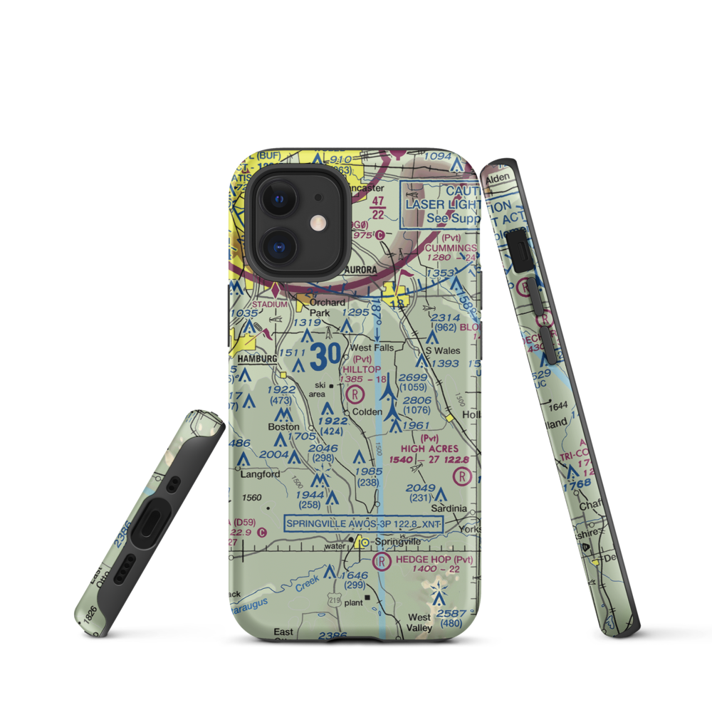 Hilltop Airport (3NY9) VFR Sectional  Tough iPhone Case iPhone 12 mini model shown