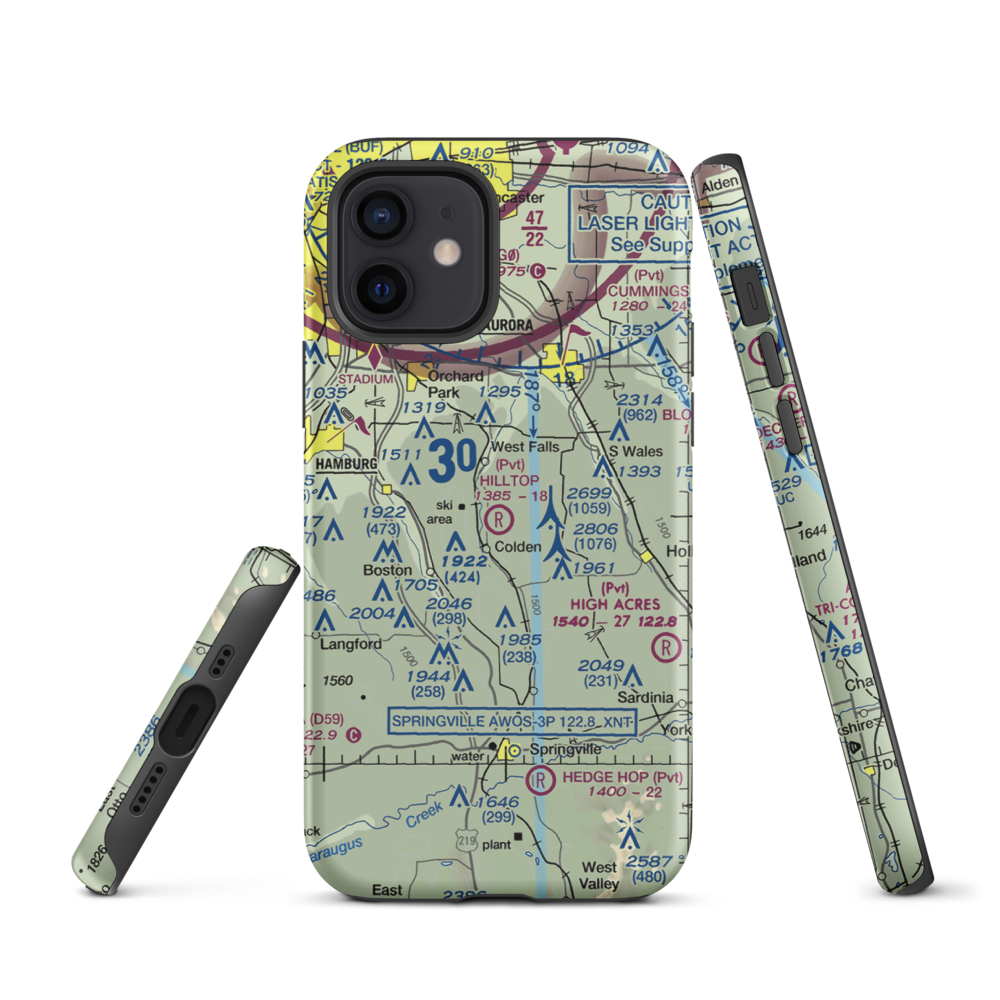 Hilltop Airport (3NY9) VFR Sectional  Tough iPhone Case iPhone 12 model shown