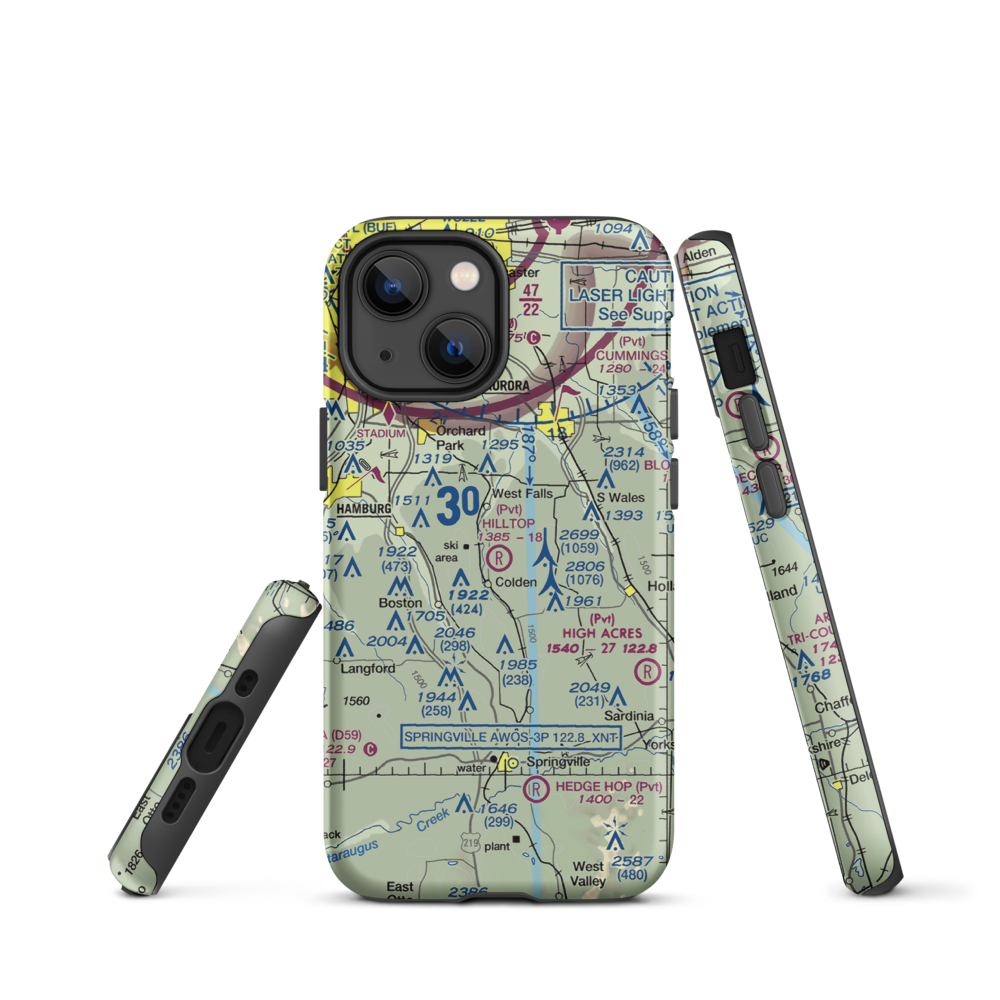 Hilltop Airport (3NY9) VFR Sectional  Tough iPhone Case iPhone 13 mini model shown