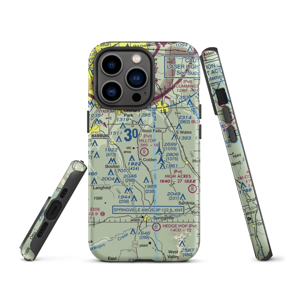 Hilltop Airport (3NY9) VFR Sectional  Tough iPhone Case iPhone 13 Pro model shown