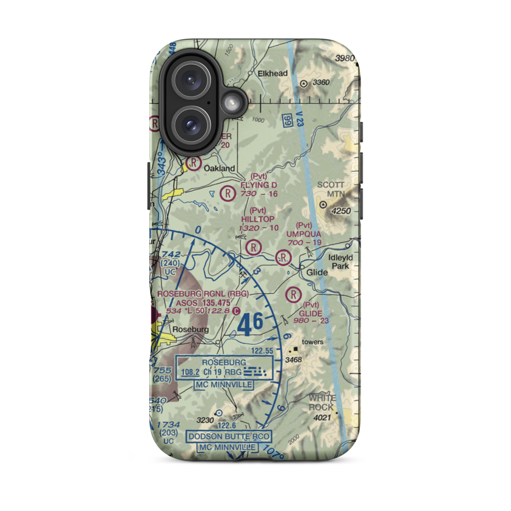 Hilltop Airport (98TE) VFR Sectional  Tough iPhone Case iPhone 16 Plus model shown