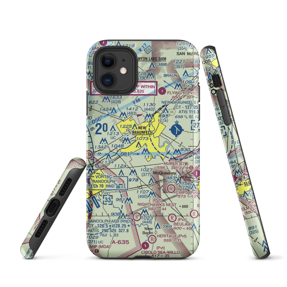Hilltop Ranch Airport (9TA1) VFR Sectional  Tough iPhone Case iPhone 11 model shown