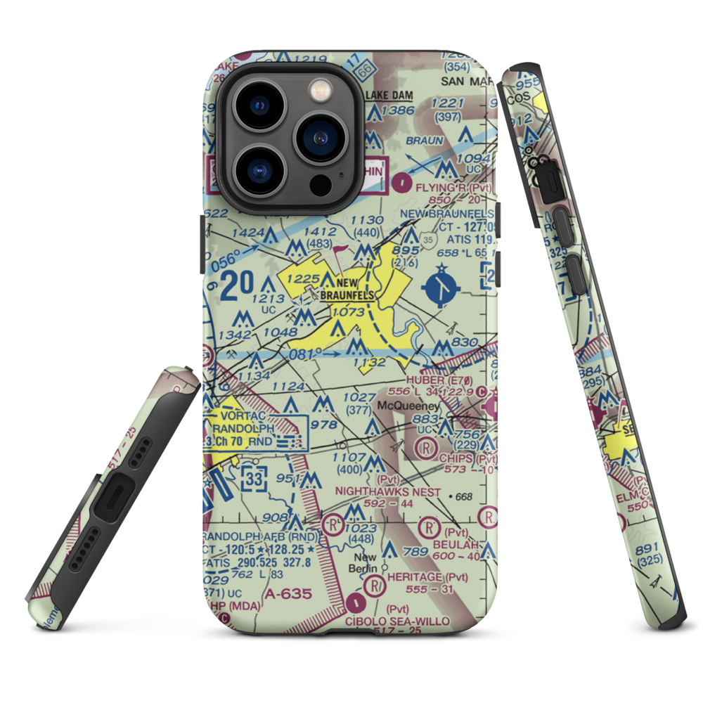 Hilltop Ranch Airport (9TA1) VFR Sectional  Tough iPhone Case iPhone 13 Pro Max model shown