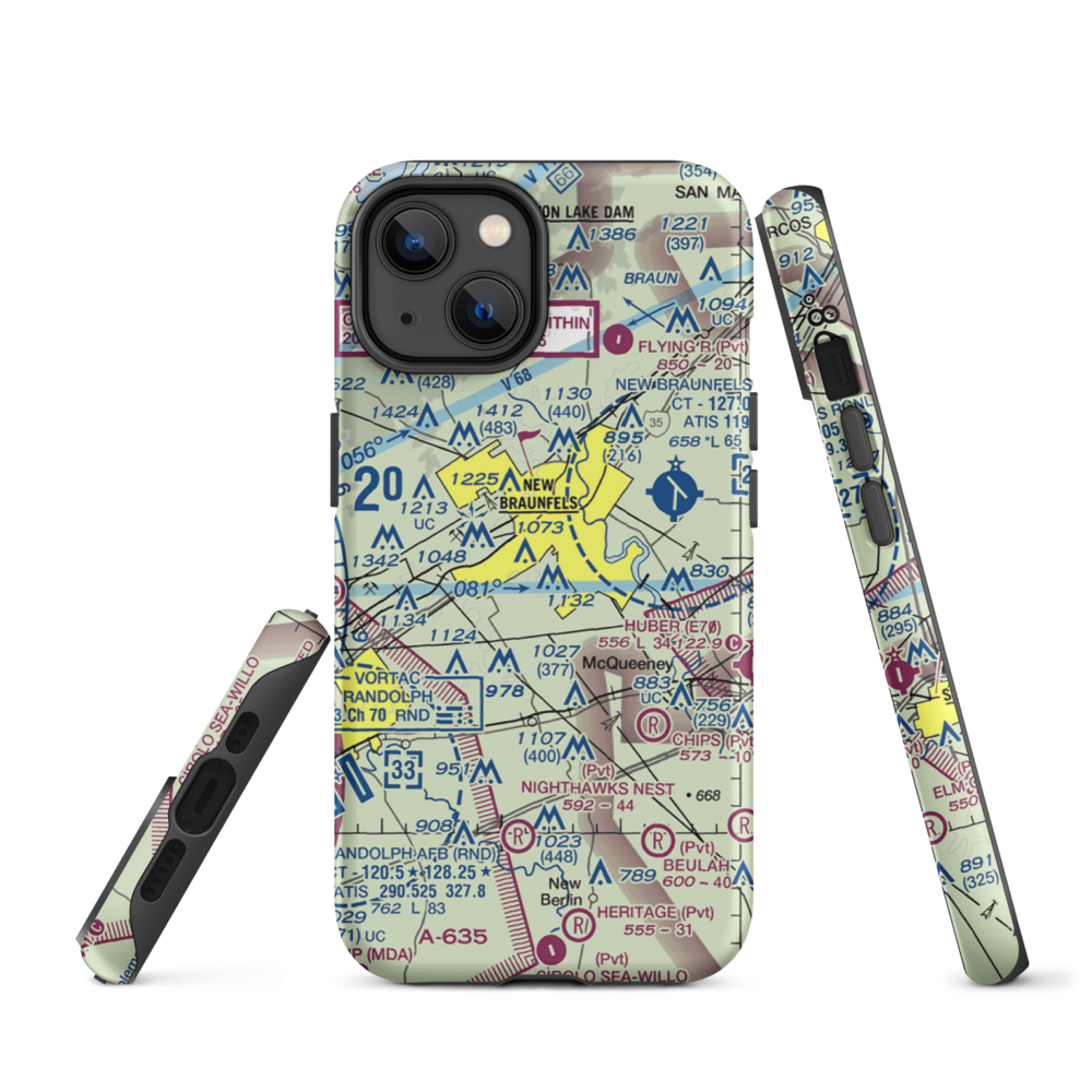 Hilltop Ranch Airport (9TA1) VFR Sectional  Tough iPhone Case iPhone 14 model shown