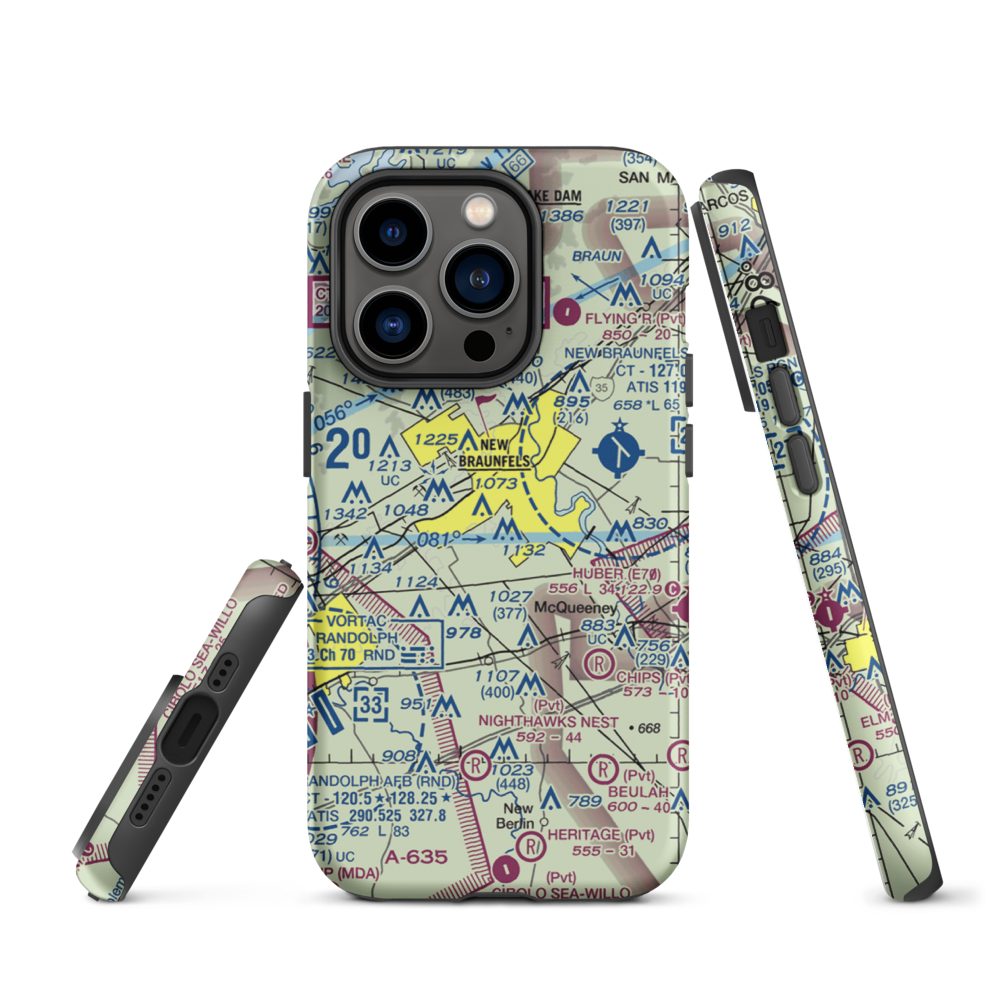 Hilltop Ranch Airport (9TA1) VFR Sectional  Tough iPhone Case iPhone 14 Pro model shown