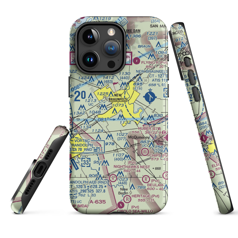 Hilltop Ranch Airport (9TA1) VFR Sectional  Tough iPhone Case iPhone 15 Pro Max model shown