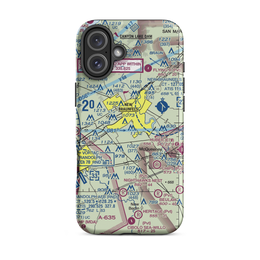 Hilltop Ranch Airport (9TA1) VFR Sectional  Tough iPhone Case iPhone 16 Plus model shown
